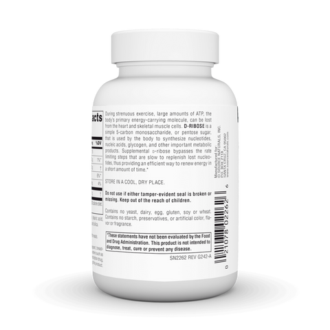 Barcode image: Source Naturals D-Ribose 1000mg tablets bottle barcode 60 count