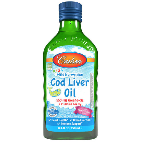 Carlson Labs Kid's Cod Liver Oil 550 mg Omega-3s + Vitamin A & D3