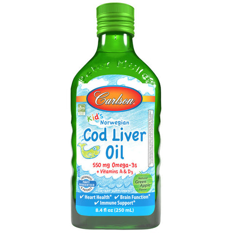 Carlson Labs Kid's Cod Liver Oil 550 mg Omega-3s + Vitamin A & D3
