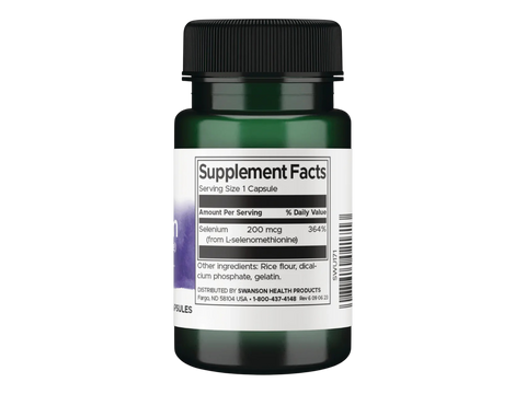 Swanson Selenium L-Selenomethionine 200mcg 120 Capsules Pack of 2 showing purity.
