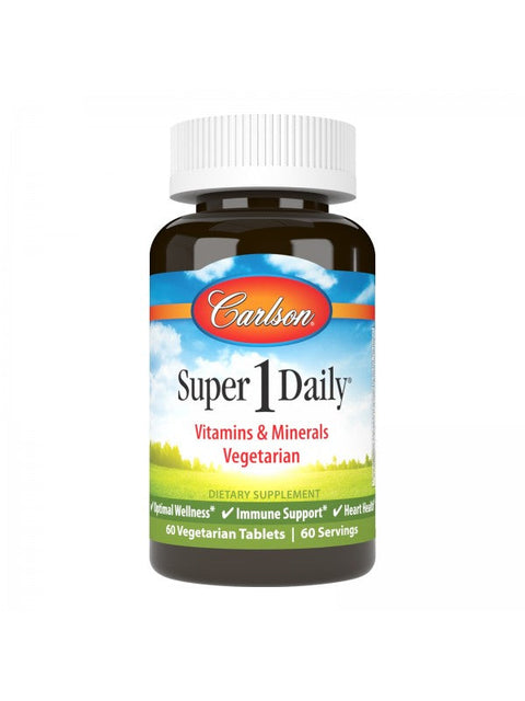 Carlson Labs Super-1-Daily Multi Vitamins & Minerals 60 Vegetarian Tablets