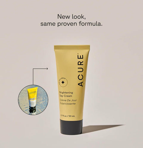 Acure Brightening Day Cream cica argan oil vegan face cream tube 50ml new look, same proven formula