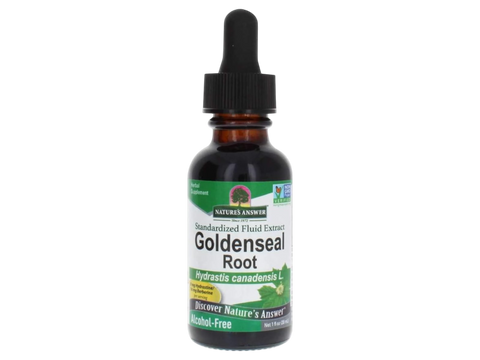 Nature's Answer Alcohol-Free Goldenseal Root Extract 30ml liquid herbal supplement front label
