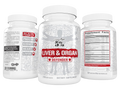 Supplement bottles labeled 'Liver & Organ Defender' on a white background