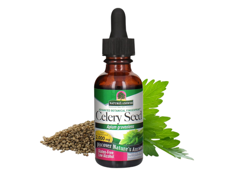Nature’s Answer Celery Seed liquid extract low alcohol 30ml bottle front label