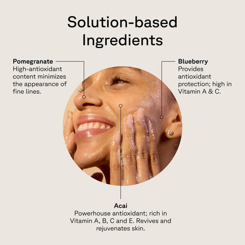 Acure Brightening Cleansing Gel ingredient label pomegranate acai blackberry 118ml