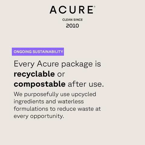 Acure Brightening Cleansing Gel Pomegranate Blackberry & Acai 118ml recyclable and compostable