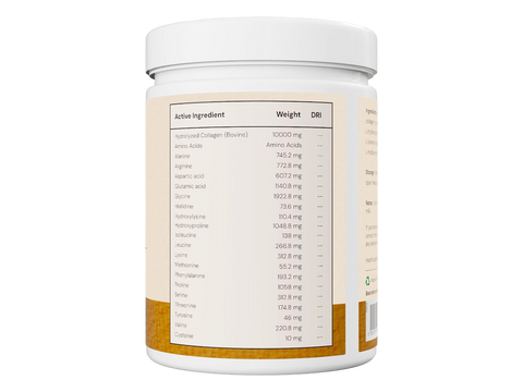 Nordic Omega Bovine Pure Collagen powder supplement facts ingredients 300g