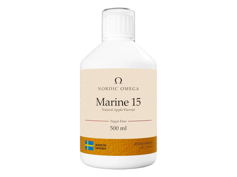 Nordic Omega Marine Collagen 15 liquid bottle natural apple flavour sugar free 500ml