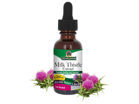 Nature’s Answer Milk Thistle liquid extract low alcohol 30ml bottle front label
