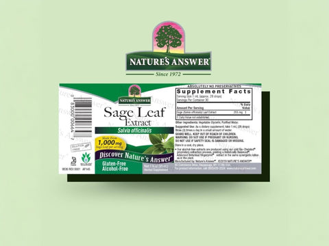 Nature's Answer Alcohol-Free Sage Leaf Extract 30ml barcode packaging