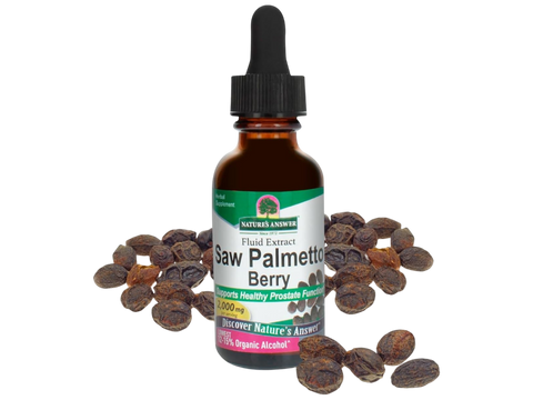 Nature’s Answer Saw Palmetto berry liquid extract low alcohol 30ml bottle front label