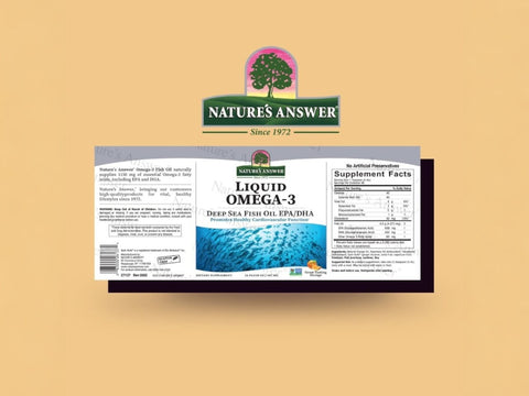 Nature's Answer Liquid Omega-3 Fish Oil EPA DHA 480ml barcode packaging