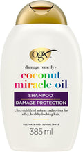 OGX Coconut Miracle Oil Shampoo 385ml bottle on white background
