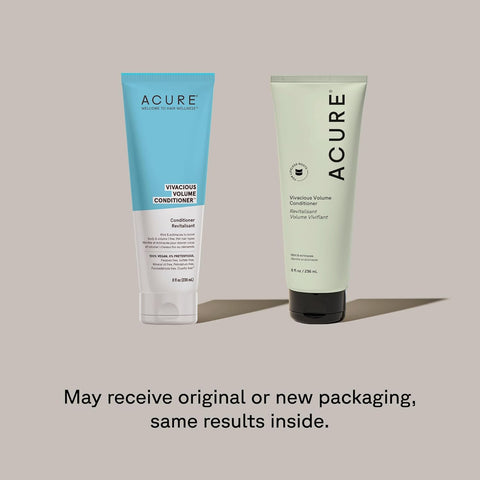 Acure Vivacious Volume Conditioner vegan volumizing conditioner peppermint echinacea bottle 236ml new look same proven formula