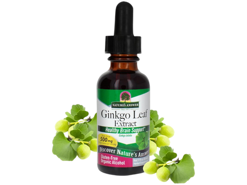 Nature’s Answer Ginkgo Biloba leaf liquid extract 30ml bottle front label