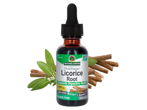 Nature’s Answer Licorice Root alcohol-free liquid extract 30ml bottle front label