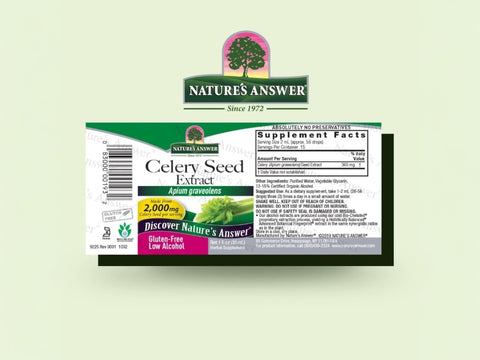 Nature’s Answer Celery Seed liquid extract low alcohol 30ml barcode