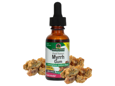 Nature’s Answer Myrrh gum resin liquid extract organic alcohol 30ml bottle front label