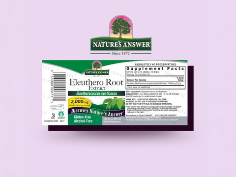 Nature’s Answer Eleuthero root alcohol-free liquid extract 60ml barcode