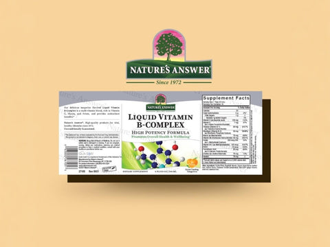 Nature's Answer Liquid Vitamin B-Complex Tangerine 240ml barcode packaging