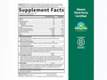 Garden of Life Perfect Food Super Greens Formula Powder supplement facts panel on tub packaging