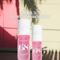 Lifestyle/use image: Sol de Janeiro Cheirosa 68 perfume mist daily fragrance use spray bottle 240ml & 90ml