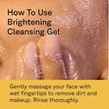 Acure Brightening Cleansing Gel vegan facial cleanser tube 118ml usage instructions
