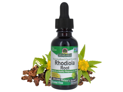 Nature’s Answer Rhodiola Root alcohol-free liquid extract 30ml bottle front label