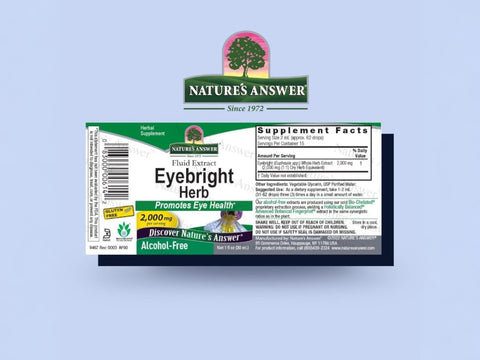 Nature’s Answer Eyebright alcohol-free liquid extract 30ml barcode