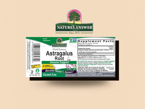 Nature's Answer Alcohol-Free Astragalus Root Extract 30ml barcode packaging