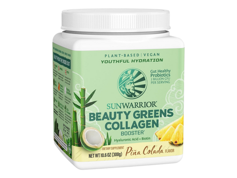 Sunwarrior Beauty Greens Collagen Superfood Drink 300g Tub - Pina Colada