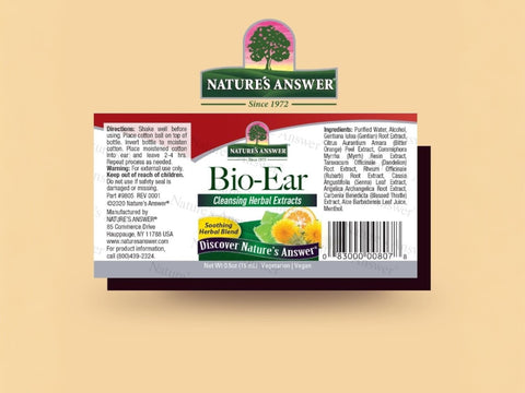 Nature's Answer Bio-Ear Herbal Topical Formula 15ml barcode packaging