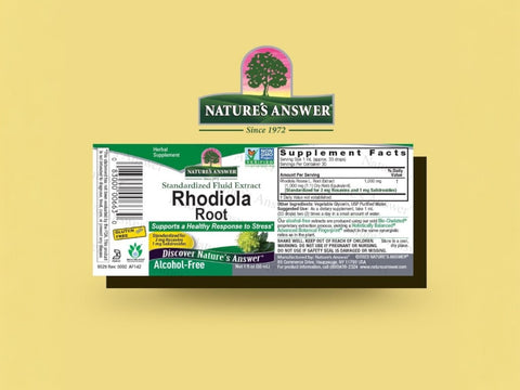Nature’s Answer Rhodiola Root alcohol-free liquid extract 30ml barcode