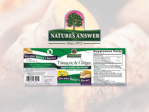 Nature's Answer Turmeric and Ginger Capsules 90 count barcode packaging
