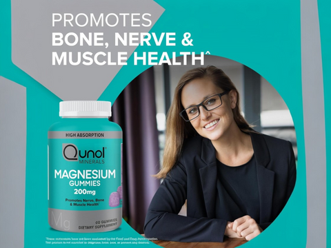 Qunol Magnesium Gummies Mixed Berry 200mg 60 Count
