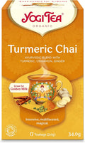 Front Image: Yogi Tea Organic Turmeric Chai herbal tea bags 17 x 2g box