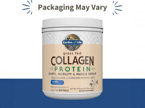 Garden of Life Grass Fed Collagen Protein Powder, Vanilla 