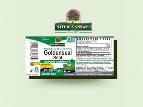 Nature's Answer Alcohol-Free Goldenseal Root Extract 30ml barcode packaging