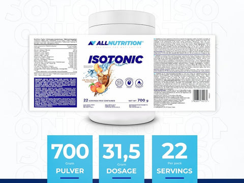 AllNutrition Isotonic supplement container with label on a white background