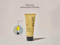 Acure skincare tube with a smaller inset image on a light gray background