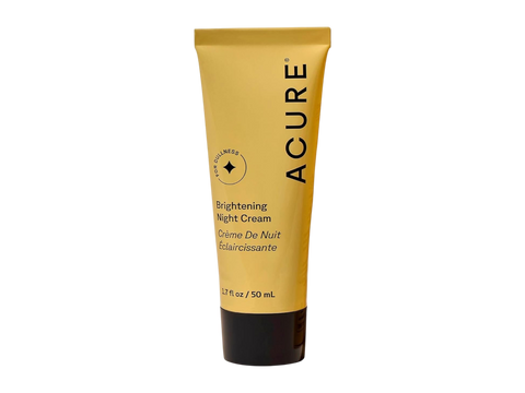 Acure Brightening Night Cream tube on a white background