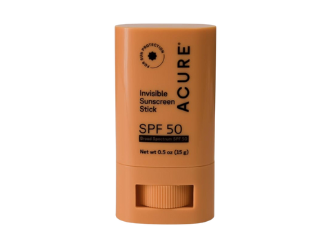 Acure Invisible Sunscreen Stick SPF 50 on a white background