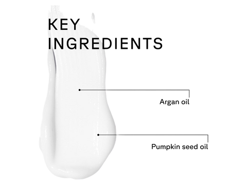 White product with labeled key ingredients on a white background