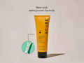 Acure skincare tube with a smaller inset image on a beige background