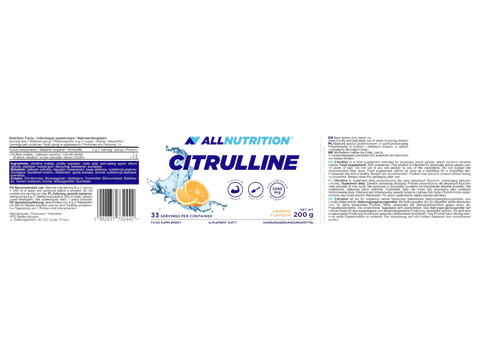 All Nutrition Citrulline supplement label on a white background