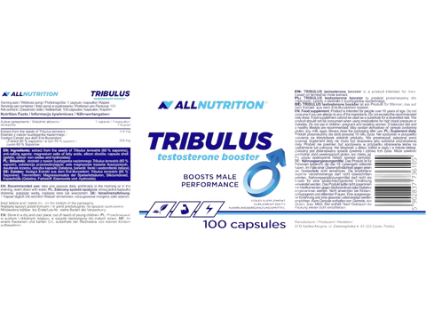 All Nutrition Tribulus supplement packaging on a white background