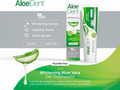 Aloe Dent Whitening Aloe Vera Gel Toothpaste packaging with product and branding details.