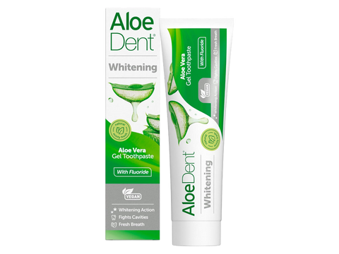Aloe Dent Whitening Aloe Vera Gel Toothpaste on a white background