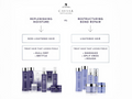 Alterna Caviar hair care product lineup with text on hair care solutions for different hair types.